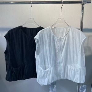 Lightweight Zip-Front Drawstring Vest - Image 1